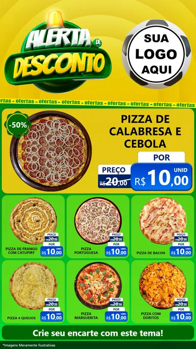 Modelo de Rede Social para Stories com o tema Alerta de Desconto para Pizzaria