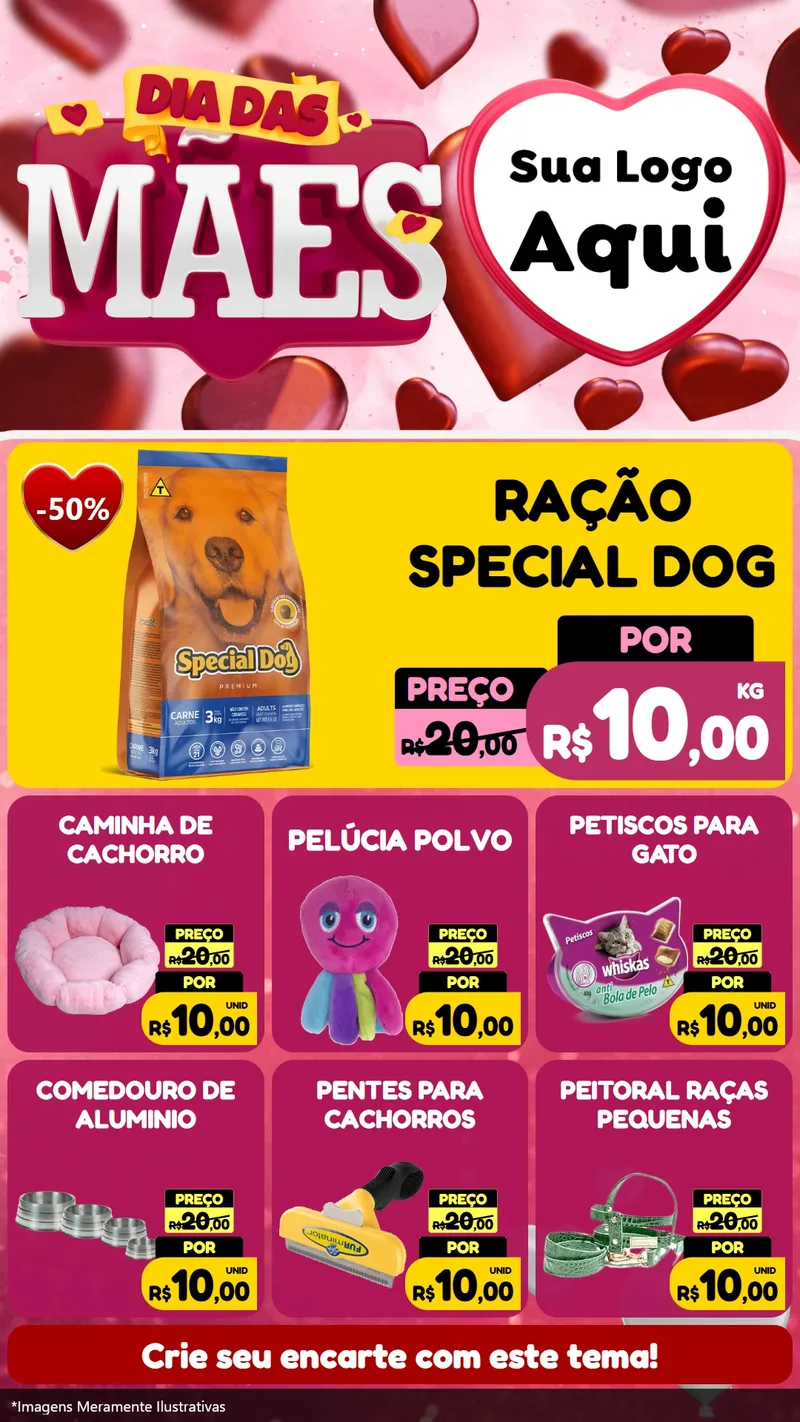 Modelo de Rede Social para Stories com o tema Dia Das Mães para Pet Shop