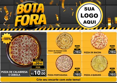Modelo de Encarte para Encarte A4 Horizontal com o tema Bota Fora para Pizzaria