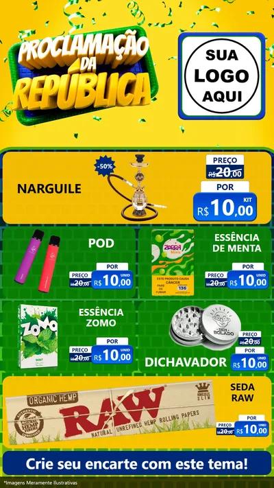 Modelo de TV para TV Vertical com o tema Proclamação da República para Tabacaria
