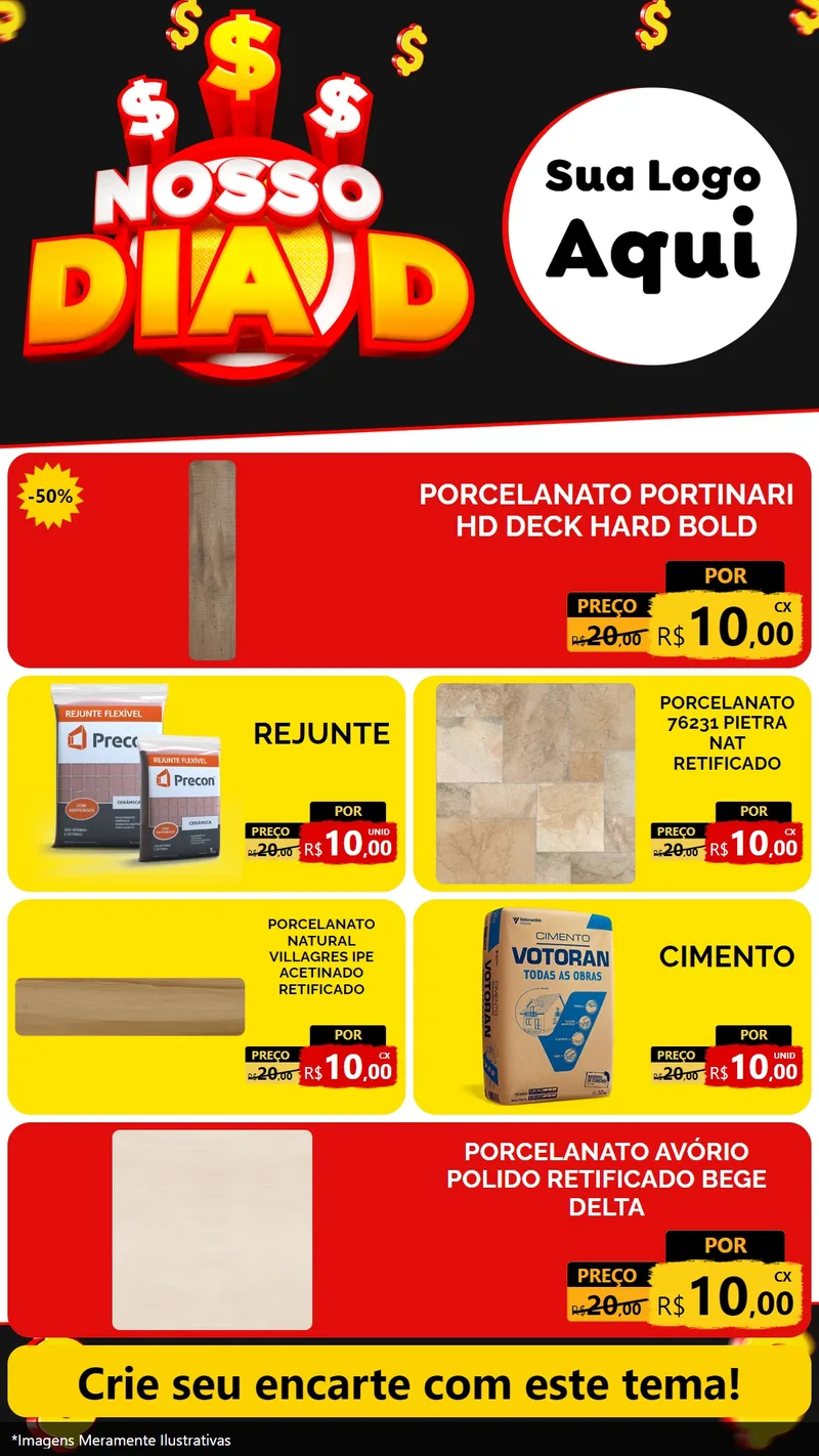 Modelo de TV para TV Vertical com o tema Nosso Dia D para Pisos e revestimentos