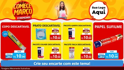 Modelo de TV para TV Horizontal com o tema Comece Março Economizando para Embalagens