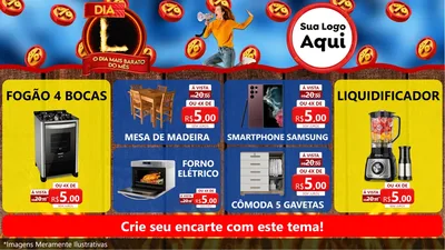 Modelo de TV para TV Horizontal com o tema Dia L - O Dia Mais Barato Do Mês para Móveis e Eletro