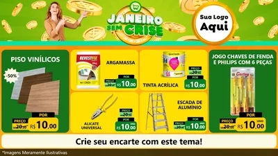 Modelo de TV para TV Horizontal com o tema Janeiro Sem Crise para Material para Construção