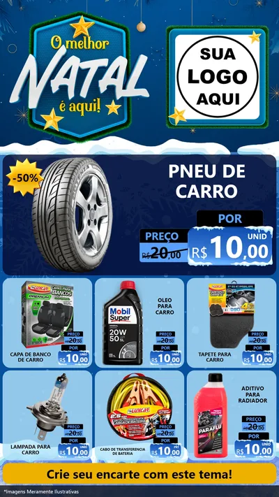 Modelo de Rede Social para Stories com o tema O Melhor Natal É Aqui! para Auto peças