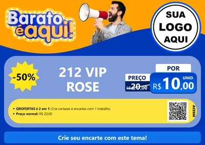 Modelo de Cartaz para Cartaz A4 Horizontal com o tema Barato é aqui para Perfumes