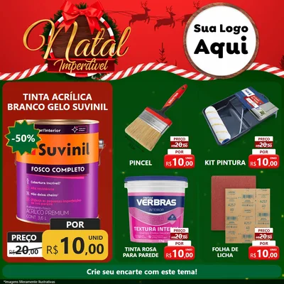 Modelo de Rede Social para Feed Facebook com o tema Natal Imperdível para Tintas e Ferramentas