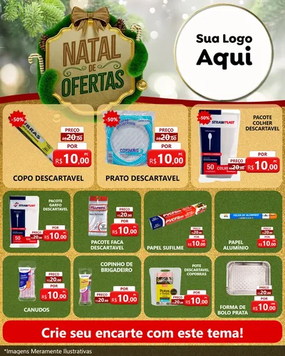 Modelo de Rede Social para Feed Instagram com o tema Ofertas de Natal para Embalagens