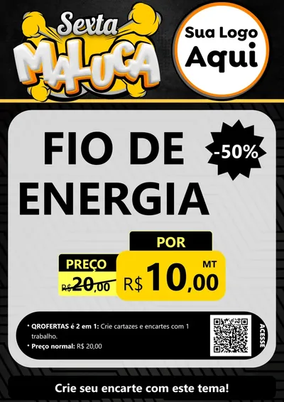 Modelo de Cartaz para Cartaz A4 Vertical com o tema Sexta Maluca para Materiais Elétricos