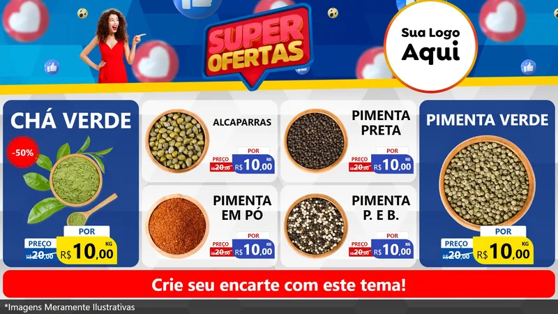 Modelo de TV para TV Horizontal com o tema Super Ofertas para Produtos Naturais