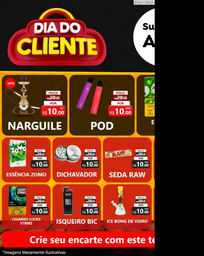 Modelo de Rede Social para Feed Instagram com o tema Dia do Cliente para Tabacaria