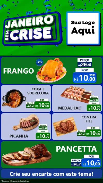 Modelo de TV para TV Vertical com o tema Janeiro Sem Crise para Assados