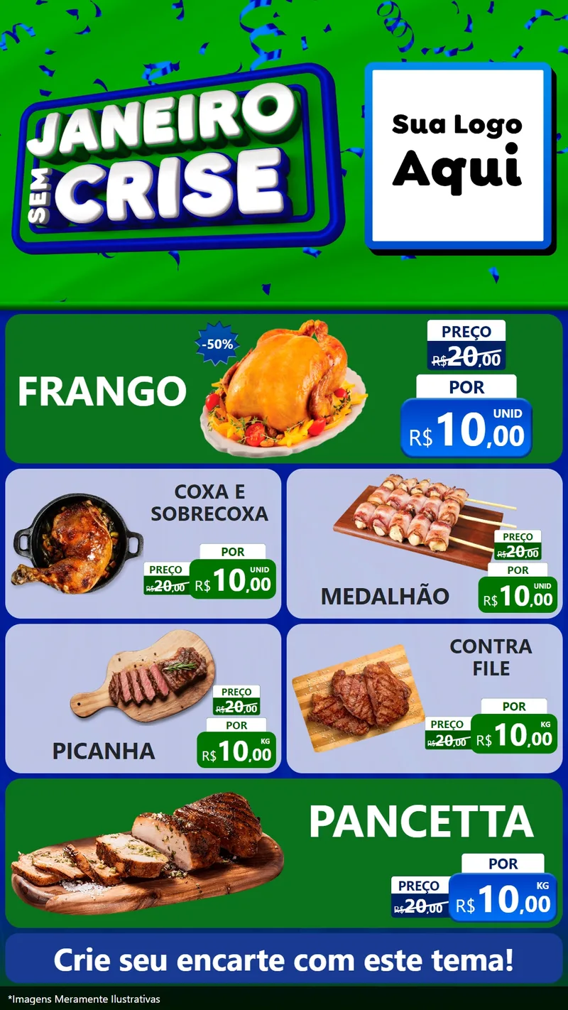 Modelo de TV para TV Vertical com o tema Janeiro Sem Crise para Assados