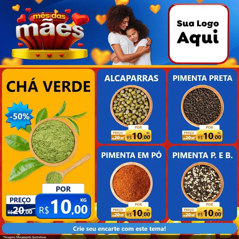 Modelo de Rede Social para Feed Facebook com o tema Mês das Mães para Produtos Naturais