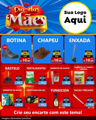 Modelo de Rede Social para Feed Instagram com o tema Dia das Mães para Agropecuária
