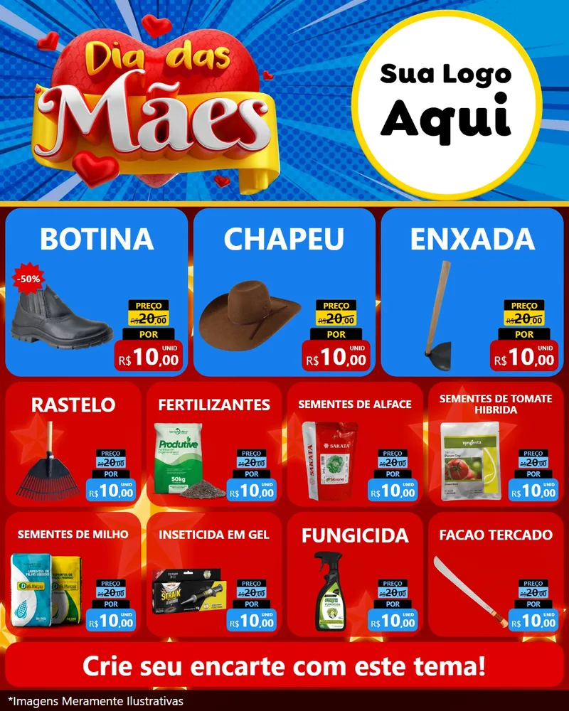 Modelo de Rede Social para Feed Instagram com o tema Dia das Mães para Agropecuária