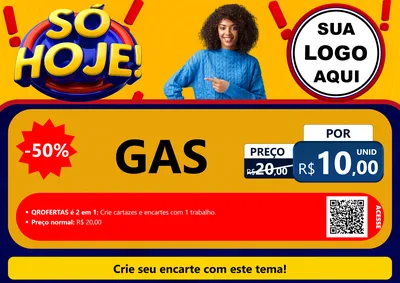Modelo de Cartaz para Cartaz A4 Horizontal com o tema Só Hoje! para Água e gás