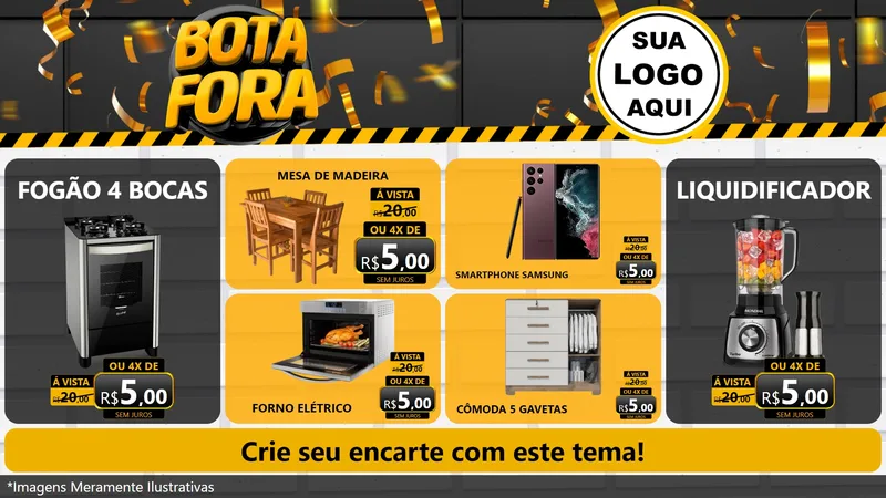 Modelo de TV para TV Horizontal com o tema Bota Fora para Móveis e Eletro
