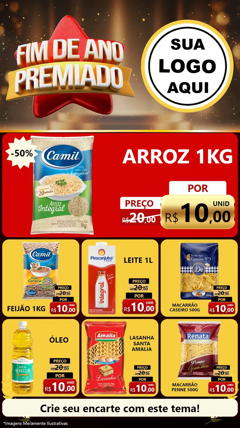 Modelo de Rede Social para Stories com o tema Fim de Ano Premiado para Supermercado