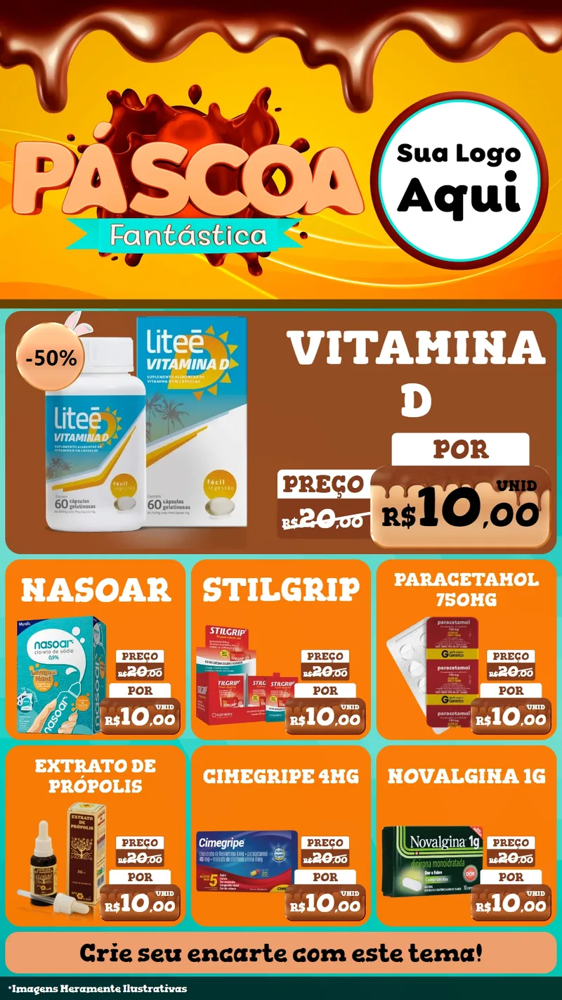 Modelo de Rede Social para Stories com o tema Páscoa Fantástica para Farmácia