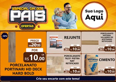 Modelo de Encarte para Encarte A4 Horizontal com o tema Especial Dia dos Pais para Pisos e revestimentos