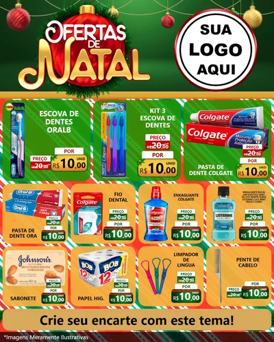 Modelo de Rede Social para Feed Instagram com o tema Ofertas de Natal para Higiene Pessoal