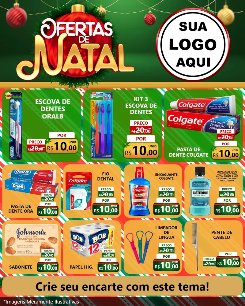 Modelo de Rede Social para Feed Instagram com o tema Ofertas de Natal para Higiene Pessoal