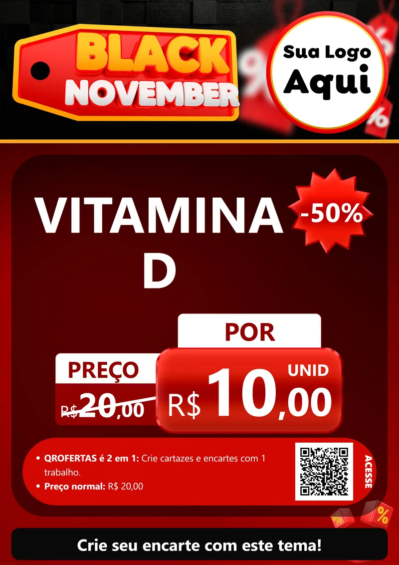 Modelo de Cartaz para Cartaz A4 Vertical com o tema Black November para Farmácia