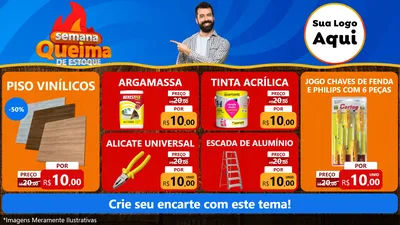 Modelo de TV para TV Horizontal com o tema Semana Queima de Estoque para Material para Construção
