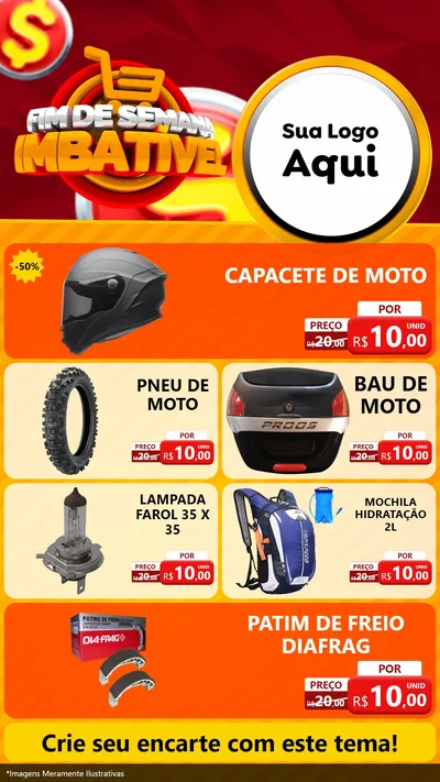 Modelo de TV para TV Vertical com o tema Fim de Semana Imbatível para Moto peças