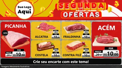 Modelo de TV para TV Horizontal com o tema Segunda de Ofertas para Açougue