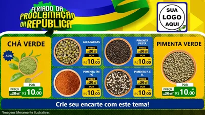 Modelo de TV para TV Horizontal com o tema Feriado da Proclamação da República para Produtos Naturais