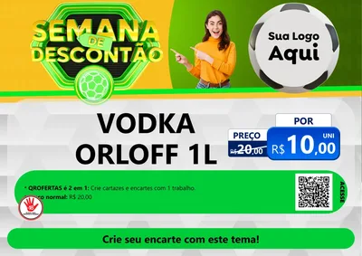 Modelo de Cartaz para Cartaz A4 Horizontal com o tema Semana de Descontão - Copa para Distribuidora de bebidas
