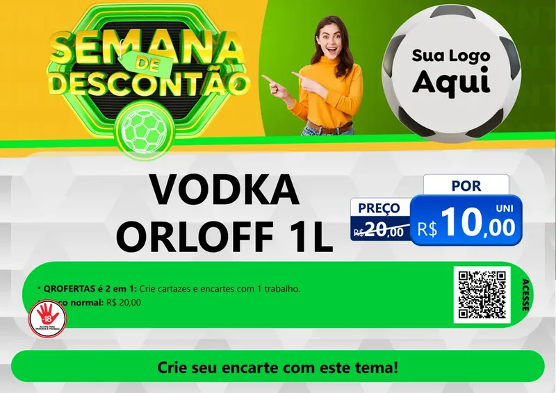 Modelo de Cartaz para Cartaz A4 Horizontal com o tema Semana de Descontão - Copa para Distribuidora de bebidas