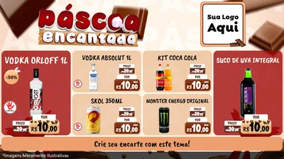 Modelo de TV para TV Horizontal com o tema Páscoa Encantada para Distribuidora de bebidas