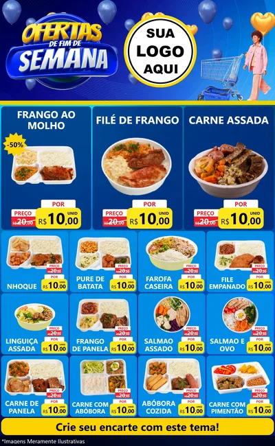 Modelo de Encarte para Encarte Grande com o tema Ofertas de Fim de Semana para Restaurante