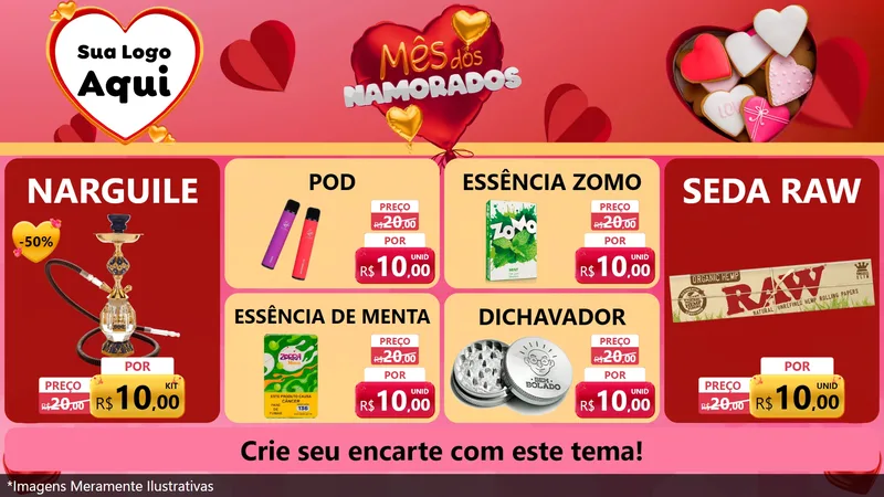 Modelo de TV para TV Horizontal com o tema Mês dos Namorados para Tabacaria