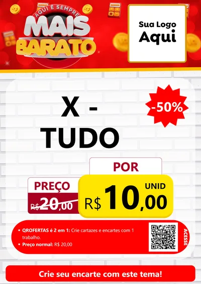 Modelo de Cartaz para Cartaz A4 Vertical com o tema Mais Barato para Hamburgueria