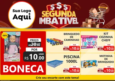 Modelo de Encarte para Encarte A4 Horizontal com o tema Segunda Imbatível para Brinquedos