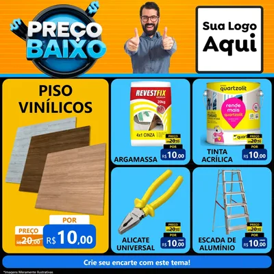 Modelo de Rede Social para Feed Facebook com o tema Preço Baixo para Material para Construção