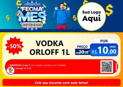 Modelo de Cartaz para Cartaz A4 Horizontal com o tema Operação Fecha Mês Setembro para Distribuidora de bebidas