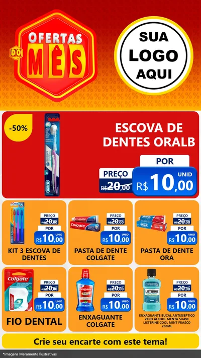 Modelo de Rede Social para Stories com o tema Ofertas do Mês para Higiene Pessoal