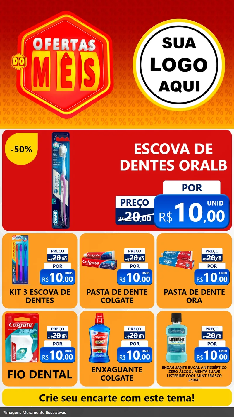 Modelo de Rede Social para Stories com o tema Ofertas do Mês para Higiene Pessoal