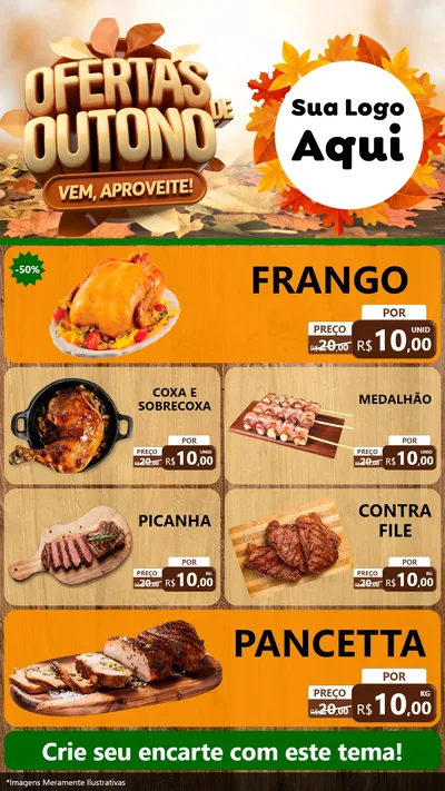 Modelo de TV para TV Vertical com o tema Ofertas de Outono - Vem, Aproveite! para Assados