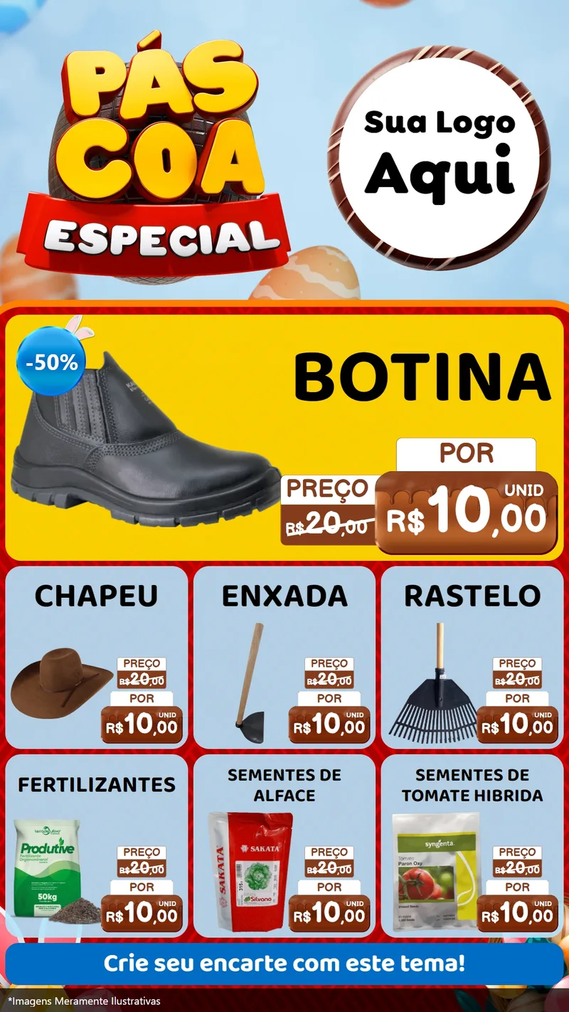 Modelo de Rede Social para Stories com o tema Páscoa Especial para Agropecuária