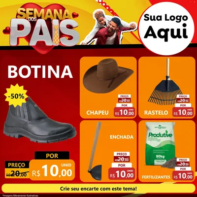 Modelo de Rede Social para Feed Facebook com o tema Semana Dos Pais para Agropecuária