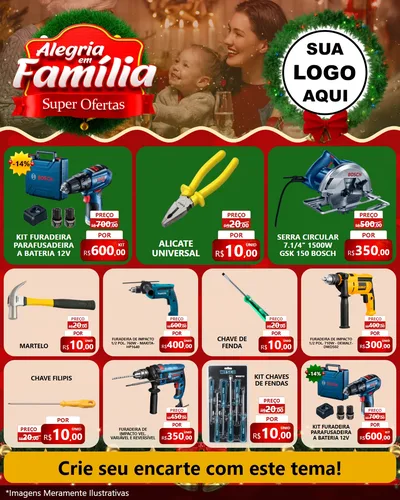 Modelo de Rede Social para Feed Instagram com o tema Alegria Em Família - Super Ofertas para Maquinas e Ferramentas