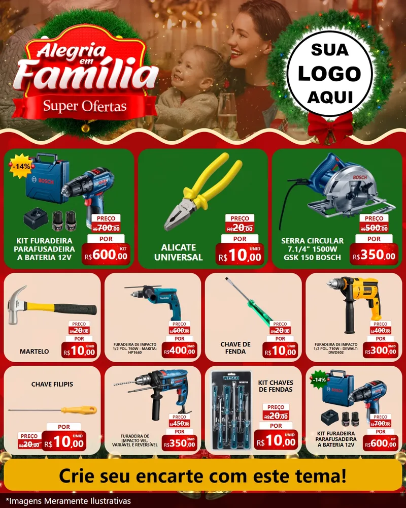 Modelo de Rede Social para Feed Instagram com o tema Alegria Em Família - Super Ofertas para Maquinas e Ferramentas