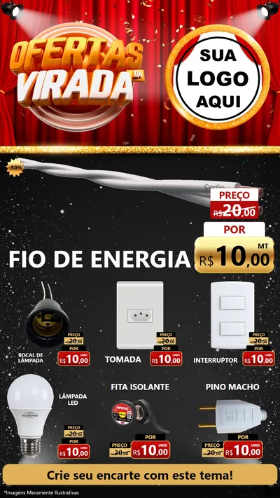 Modelo de Rede Social para Stories com o tema Ofertas da Virada para Materiais Elétricos
