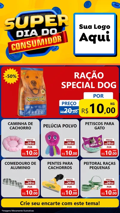Modelo de Rede Social para Stories com o tema Super Dia do Consumidor para Pet Shop